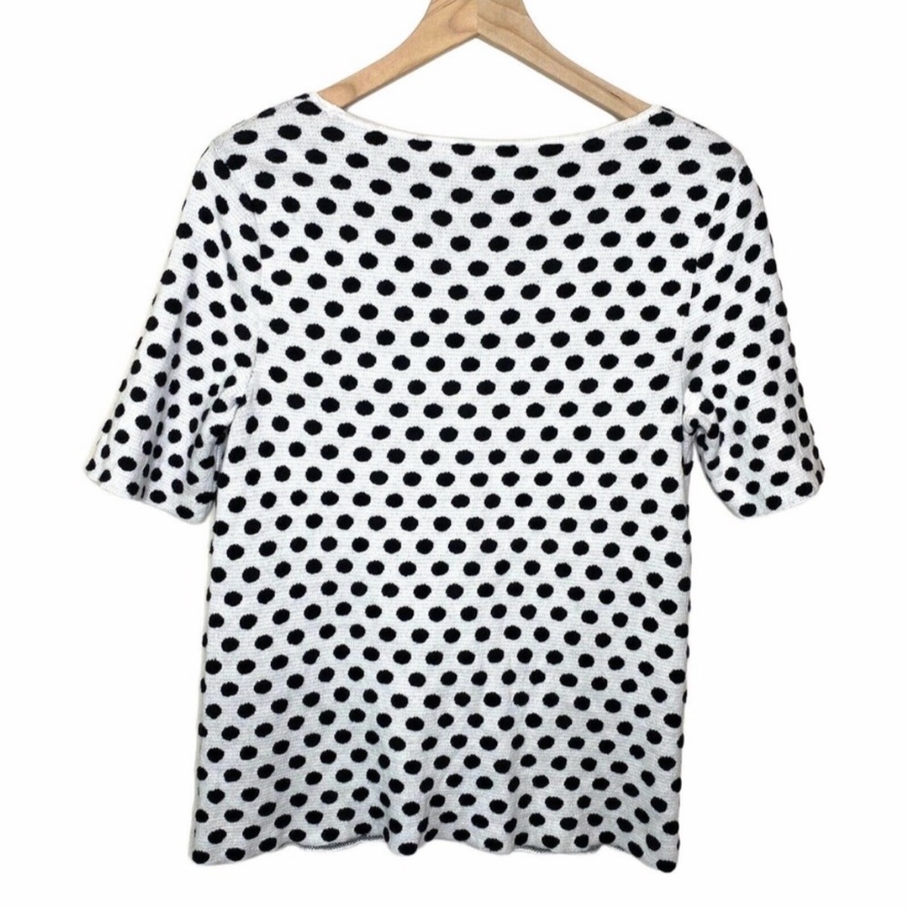 Anthropologie MOTH Polka Dot Front Pockets Sweater Top - Picture 4 of 5